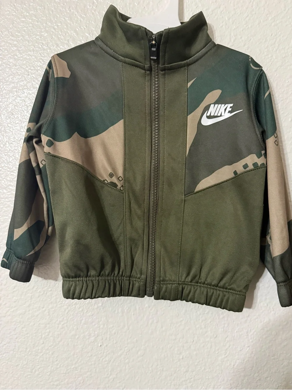 Nike Kids' Camo Zip Jacket - Olive Green